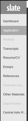 Slate applications Table of Contents