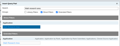 Slate math research area filter